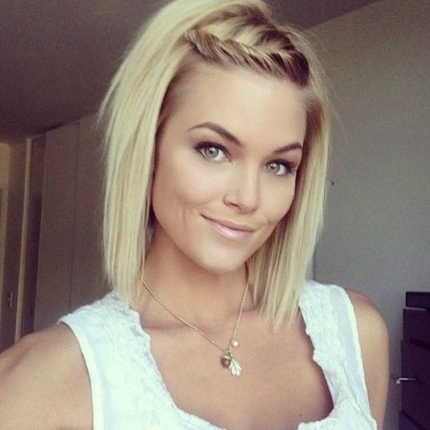 Straight Bob Hairstyles with Braid Bangs