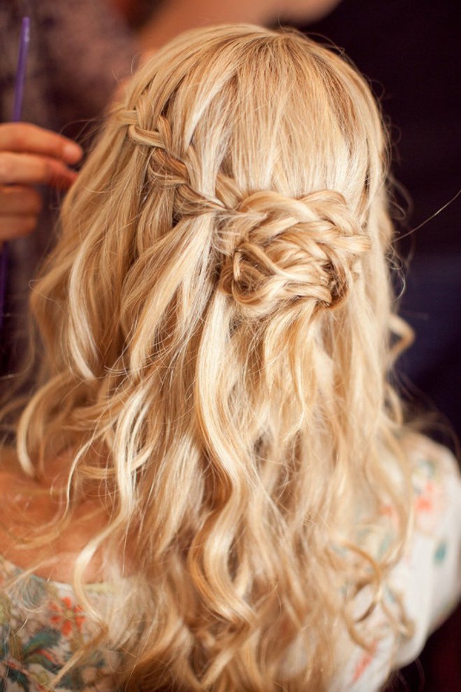 Waterfall Braid Wedding Hair